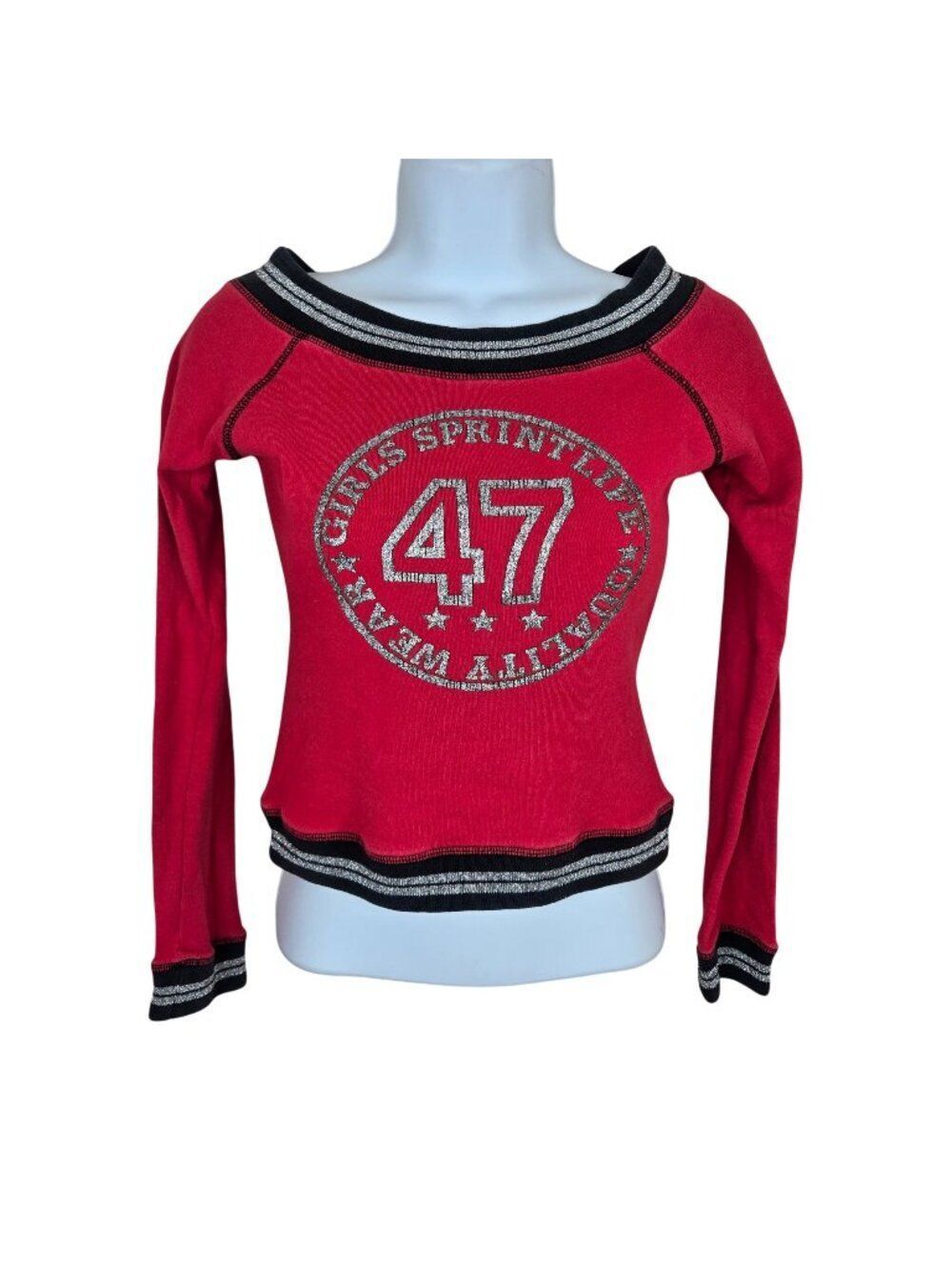Vintage 90s Y2K Seventy Seven 77 Red Top Shirt Womens S